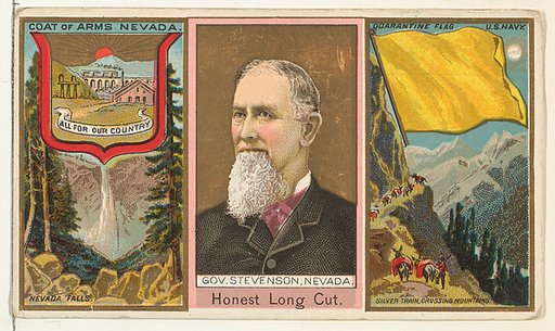 Governor Stevenson, Nevada, from "Governors, Arms, Etc." series (N133-1), issued by Duke Sons & Co.