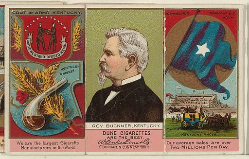 Governor Buckner, Kentucky, from "Governors, Arms, Etc." series (N133-2), issued by Duke Sons & Co.