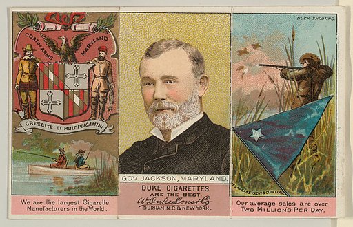 Governor Jackson, Maryland, from "Governors, Arms, Etc." series (N133-2), issued by Duke Sons & Co.