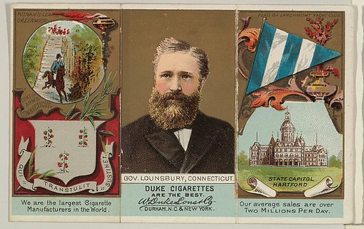 Governor Lounsbury, Connecticut, from "Governors, Arms, Etc." series (N133-2), issued by Duke Sons & Co.