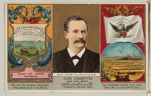 Governor Martin, Kansas, from "Governors, Arms, Etc." series (N133-2), issued by Duke Sons & Co.