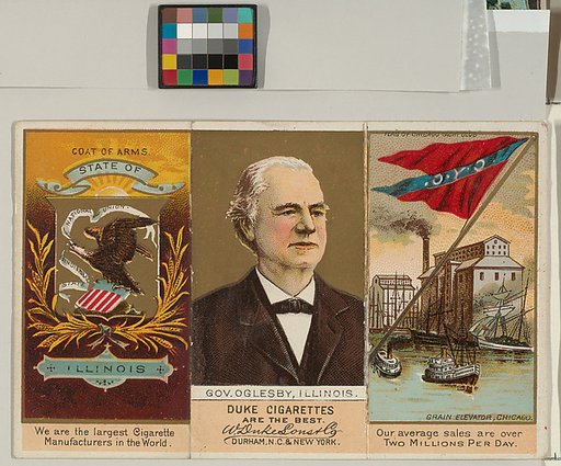 Governor Oglesby, Illinois, from "Governors, Arms, Etc." series (N133-2), issued by Duke Sons & Co.