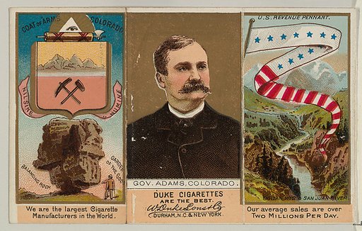 Governor Adams, Colorado, from "Governors, Arms, Etc." series (N133-2), issued by Duke Sons & Co.