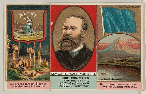 Governor Semple, Washington Territory, from "Governors, Arms, Etc." series (N133-2), issued by Duke Sons & Co.