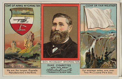 Governor Moonlight, Wyoming Territory, from "Governors, Arms, Etc." series (N133-2), issued by Duke Sons & Co.