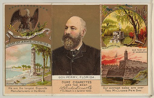 Governor Perry, Florida, from "Governors, Arms, Etc." series (N133-2), issued by Duke Sons & Co.