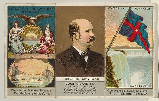Governor Hill, New York, from "Governors, Arms, Etc." series (N133-2), issued by Duke Sons & Co.