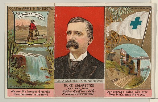 Governor McGill, Minnesota, from "Governors, Arms, Etc." series (N133-2), issued by Duke Sons & Co.