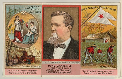 Governor Scales, North Carolina, from "Governors, Arms, Etc." series (N133-2), issued by Duke Sons & Co.