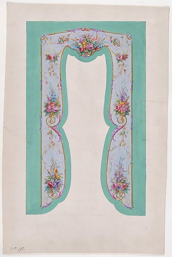Design for a Valance with Floral Motifs