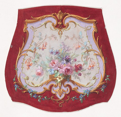 Design for a Chair Seat Cover with Floral Motifs