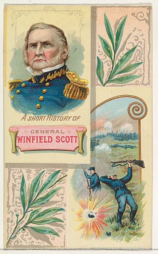 A Short History: General Winfield Scott, from the Histories of Generals series (N114) issued by W. Duke, Sons & Co. to promote Honest Long Cut Smoking and Chewing Tobacco