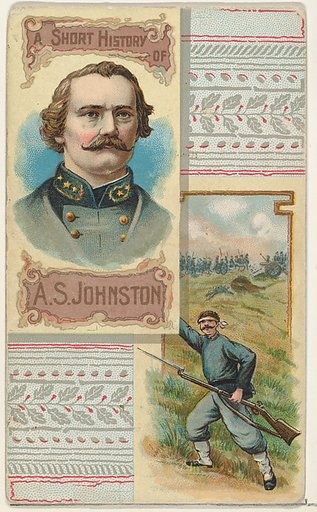 A Short History: General Albert Sidney Johnston, from the Histories of Generals series (N114) issued by W. Duke, Sons & Co. to promote Honest Long Cut Smoking and Chewing Tobacco