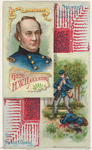 A Short History: General Henry W. Halleck, from the Histories of Generals series (N114) issued by W. Duke, Sons & Co. to promote Honest Long Cut Smoking and Chewing Tobacco