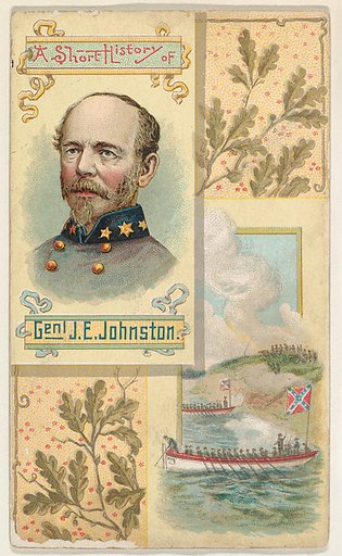 A Short History of General J. E. Johnston, from the Histories of Generals series (N114) issued by W. Duke, Sons & Co. to promote Honest Long Cut Smoking and Chewing Tobacco