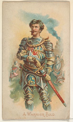 A Warrior Bold, from the Illustrated Songs series (N116) issued by W. Duke, Sons & Co. to promote Honest Long Cut Tobacco
