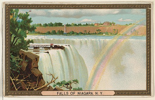 Falls of Niagara, New York, from the Rulers, Flags, and Coats of Arms series (N126-1) issued by W. Duke, Sons & Co.