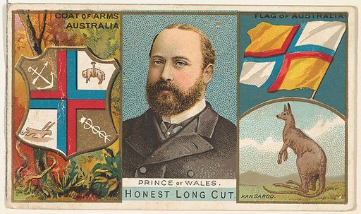 Prince of Wales, Australia, from the Rulers, Flags, and Coats of Arms series (N126-1) issued by W. Duke, Sons & Co.