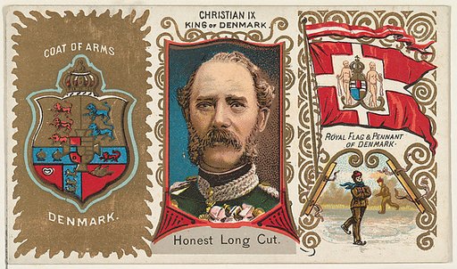 Christian IX, King of Denmark, from the Rulers, Flags, and Coats of Arms series (N126-1) issued by W. Duke, Sons & Co.