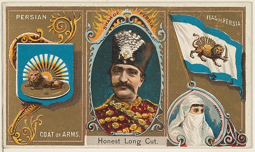 Shah of Persia, from the Rulers, Flags, and Coats of Arms series (N126-1) issued by W. Duke, Sons & Co.