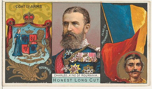 Charles, King of Romania, from the Rulers, Flags, and Coats of Arms series (N126-1) issued by W. Duke, Sons & Co.