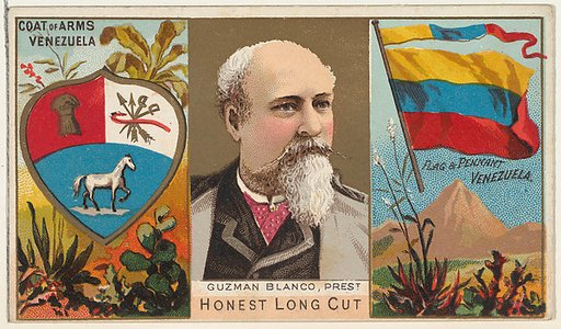 Guzman Blanco, President of Venezuela, from the Rulers, Flags, and Coats of Arms series (N126-1) issued by W. Duke, Sons & Co.