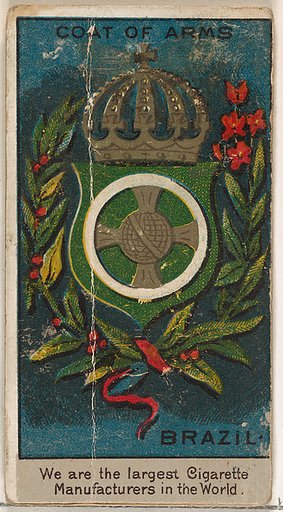 Pedro II, Emperor of Brazil, from the Rulers, Flags, and Coats of Arms series (N126-2) issued by W. Duke, Sons & Co.