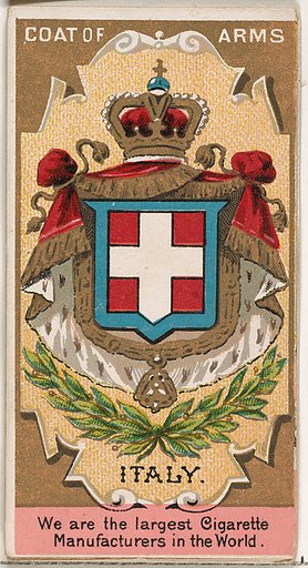 Humbert I, King of Italy, from the Rulers, Flags, and Coats of Arms series (N126-2) issued by W. Duke, Sons & Co.