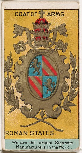 Roman States, from the Rulers, Flags, and Coats of Arms series (N126-2) issued by W. Duke, Sons & Co.
