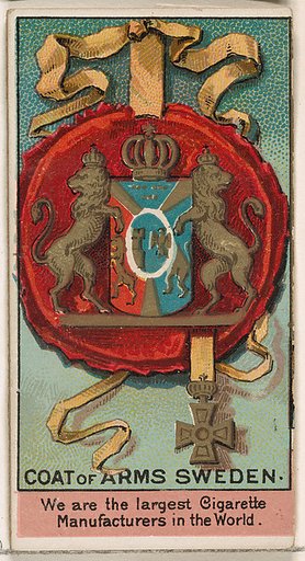 Oscar II, King of Sweden and Norway, from the Rulers, Flags, and Coats of Arms series (N126-2) issued by W. Duke, Sons & Co.
