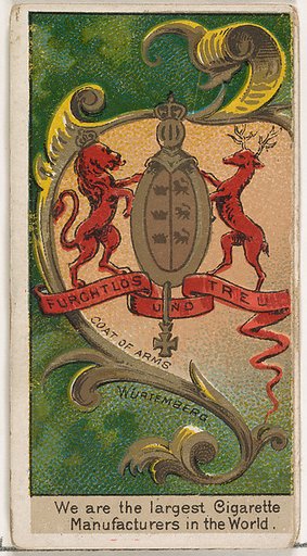 Charles I, King of Württemberg, from the Rulers, Flags, and Coats of Arms series (N126-2) issued by W. Duke, Sons & Co.