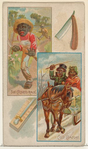 The Colored Race / Cold Comfort, from the Jokes series (N118) issued by Duke Sons & Co. to promote Honest Long Cut Tobacco