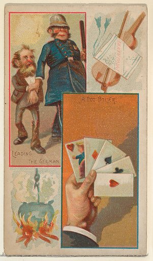 Leading the German / A Pot Boiler, from the Jokes series (N118) issued by Duke Sons & Co. to promote Honest Long Cut Tobacco
