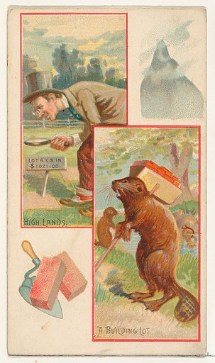 High Lands / A Building Lot, from the Jokes series (N118) issued by Duke Sons & Co. to promote Honest Long Cut Tobacco