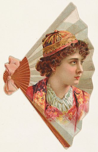 Open fan, from the Novelties series (N122) issued by Gail & Ax Tobacco to promote Navy Long Cut