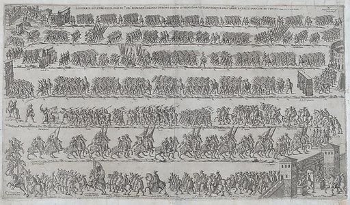 The entry of Marcantonio Colonna and the Christian army in Rome after victory at the battle of Lepanto, December 11, 1571