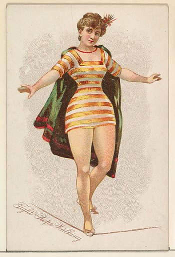 Tightrope Walking, from the Pretty Athletes series (N196) issued by Wm. S. Kimball & Co.