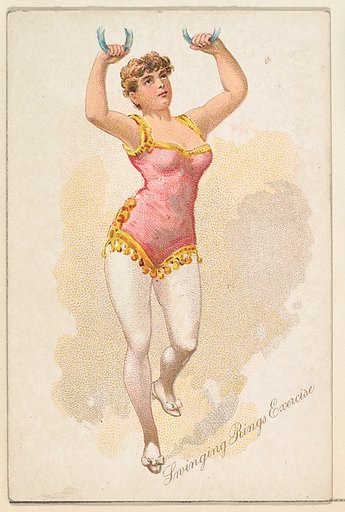 Swinging Rings Exercise, from the Pretty Athletes series (N196) issued by Wm. S. Kimball & Co.