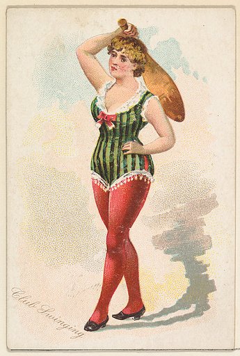 Club Swinging, from the Pretty Athletes series (N196) issued by Wm. S. Kimball & Co.
