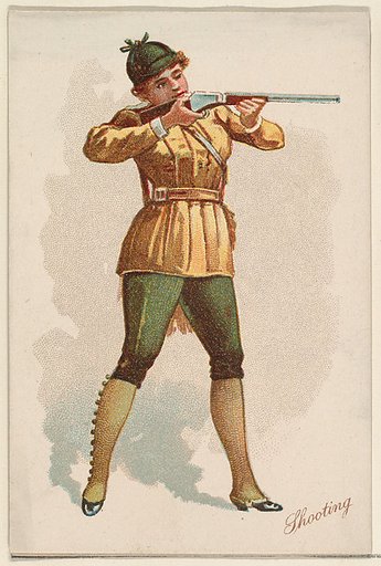 Shooting, from the Pretty Athletes series (N196) issued by Wm. S. Kimball & Co.