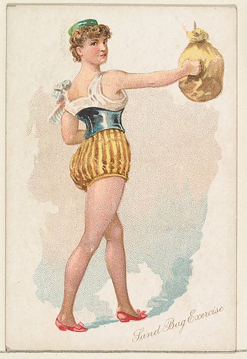 Sand Bag Exercise, from the Pretty Athletes series (N196) issued by Wm. S. Kimball & Co.