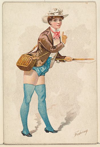 Fishing, from the Pretty Athletes series (N196) issued by Wm. S. Kimball & Co.