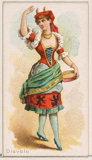Diavolo Dancer, from the Dancing Women series (N186) issued by Wm. S. Kimball & Co.