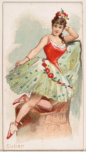 Cuban Dancer, from the Dancing Women series (N186) issued by Wm. S. Kimball & Co.