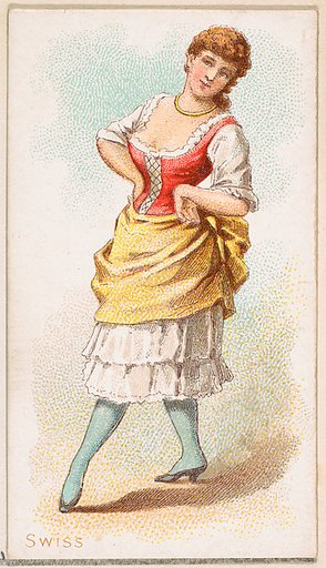 Swiss Dancer, from the Dancing Women series (N186) issued by Wm. S. Kimball & Co.