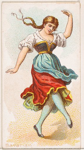 Bavarian Dancer, from the Dancing Women series (N186) issued by Wm. S. Kimball & Co.