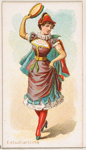 Estudiantina Dancer, from the Dancing Women series (N186) issued by Wm. S. Kimball & Co.