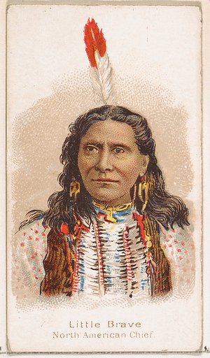 Little Brave, North American Chief, from the Savage and Semi-Barbarous Chiefs and Rulers series (N189) issued by Wm. S. Kimball & Co.