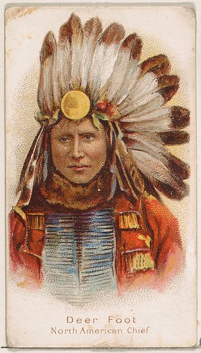 Deer Foot, North American Chief, from the Savage and Semi-Barbarous Chiefs and Rulers series (N189) issued by Wm. S. Kimball & Co.