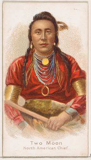 Two Moon, North American Chief, from the Savage and Semi-Barbarous Chiefs and Rulers series (N189) issued by Wm. S. Kimball & Co.